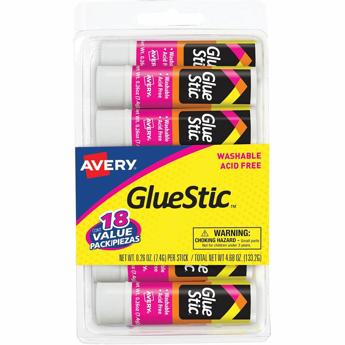 Avery® Glue Stick - 0.26 oz - White - 18 / Pack
