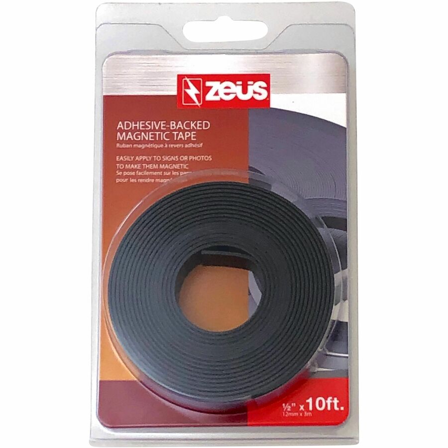 Zeus Magnetic Tape 10' x 1/2" WHITE (66010) - 10 ft Length x 0.50" Width - Black, White - Adhesive Backing - 1 Roll