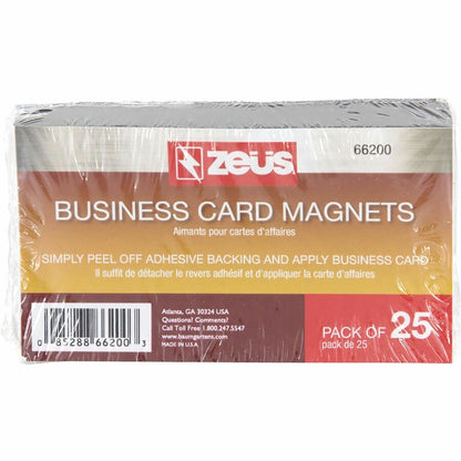 Zeus Adhesive Backed Business Card Magnets 3 1/2" x 2" 25 Pack White - 3.50" Length x 2" Width - White - 25 / Pack