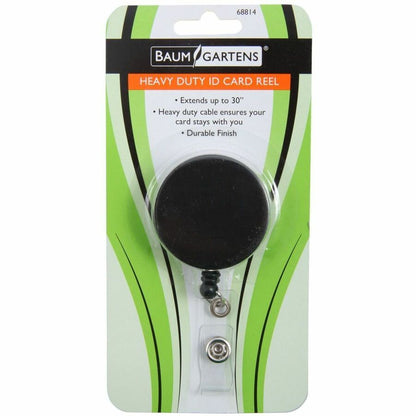 SICURIX Heavy-Duty ID Card Reel with Belt Clip - Plastic - Black - Retractable Cord - 1 Each
