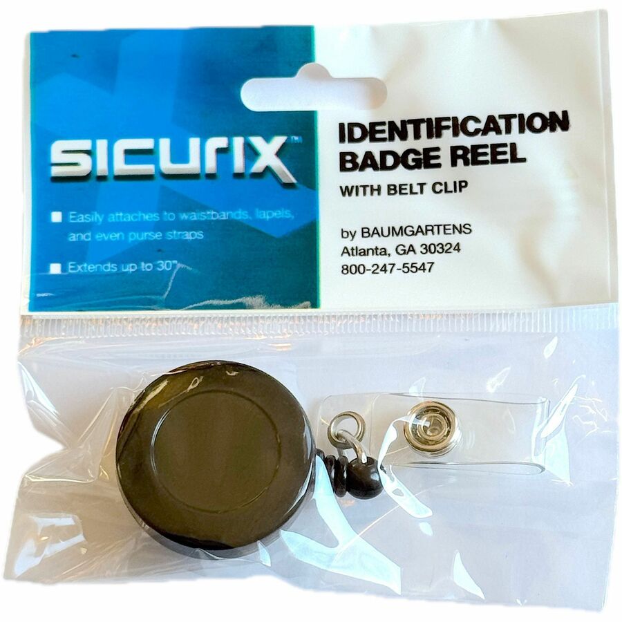 SICURIX Badge Holder - Plastic - Black - 1 Each