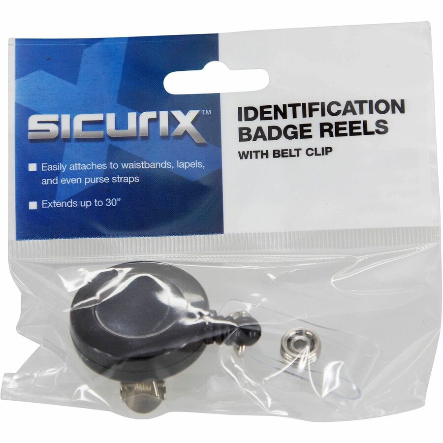 SICURIX 68844 Badge Holder - Plastic - Black - Compact - 1 Each