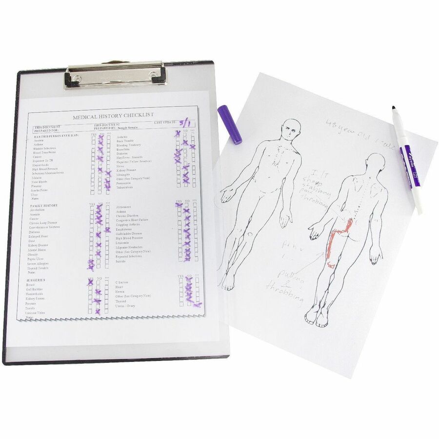 Baumgartens Quick Reference Clipboard - 9" x 12" Sheet Size - Vinyl - Clear - 1 Each