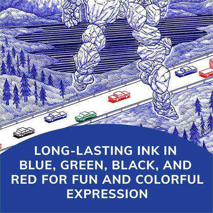 BIC 4-Color Retractable Pen - Medium Pen Point - Refillable - Retractable - Multi, Black, Red, Green Ink - Blue, White B