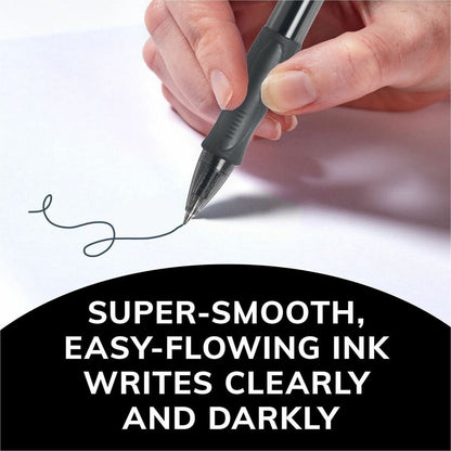 BIC Gel Retractable Pens - 0.7 mm Medium Pen Point - Refillable - Retractable - Black Ink - Gel-based - Translucent Barr
