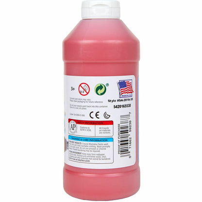 Crayola Washable Paint - 1 Color(s) - Red - 16 oz - Washable - 1 Each