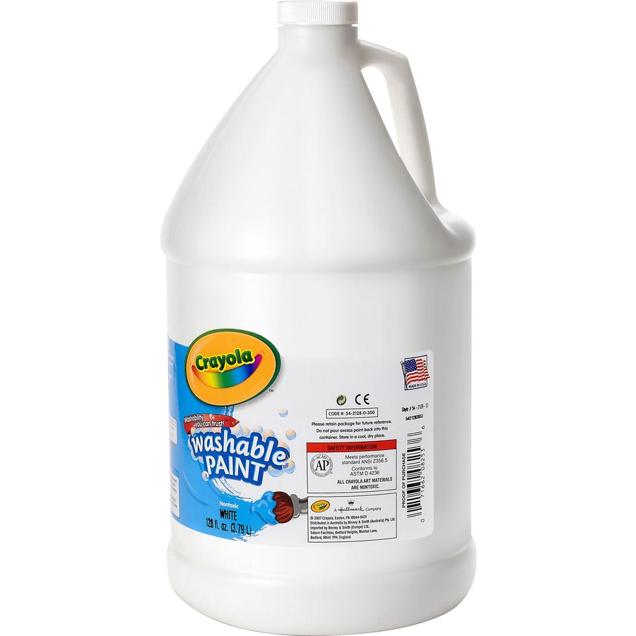 Crayola Washable Paint - 1 Color(s) - White - 1 gal - Washable - 1 Each