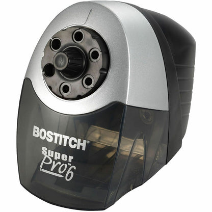Bostitch Super Pro Commercial Pencil Sharpener - Desktop - 6 Hole(s) - 7.5" Height x 5" Width x 9" Depth - Gray, Black -