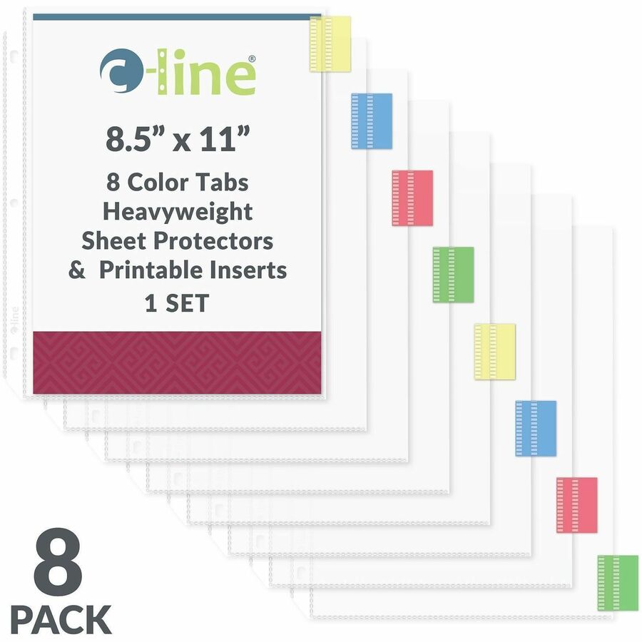 C-Line Top-Loading Sheet Protectors - For Letter 8 1/2" x 11" Sheet - Assorted - Polypropylene - 1 Set