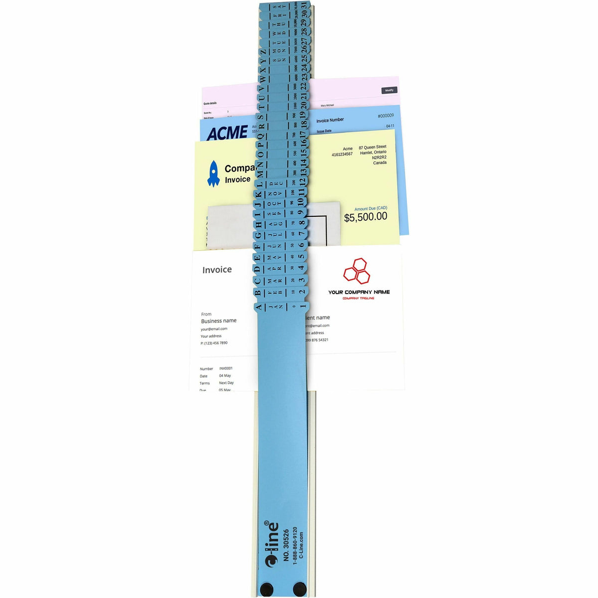 C-Line All-Purpose Sorter - Compartment Size : 9.50" - 2.50" Width x 23.50" Depth - Desktop - Durable - Blue - Plastic -