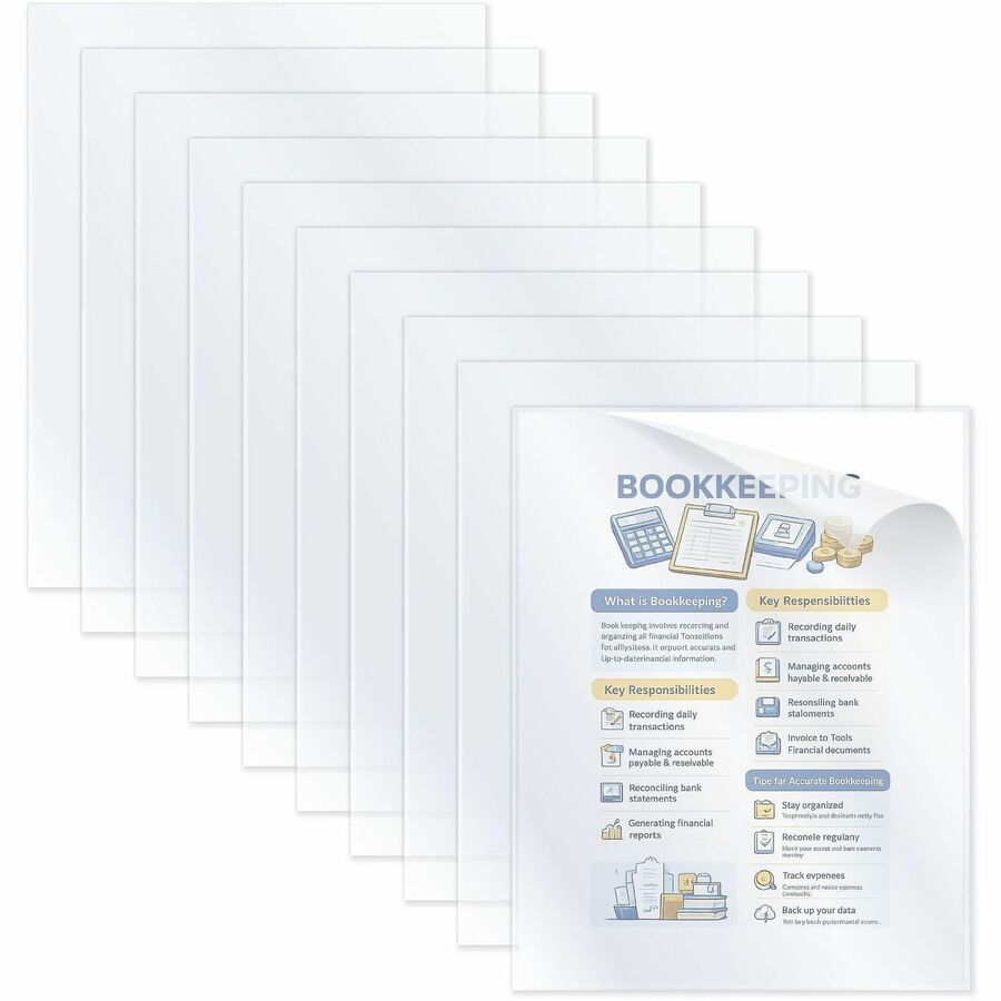C-Line Letter Report Cover - 8 1/2" x 11" - 20 Sheets Capacity - Vinyl - Clear - 100 / Box