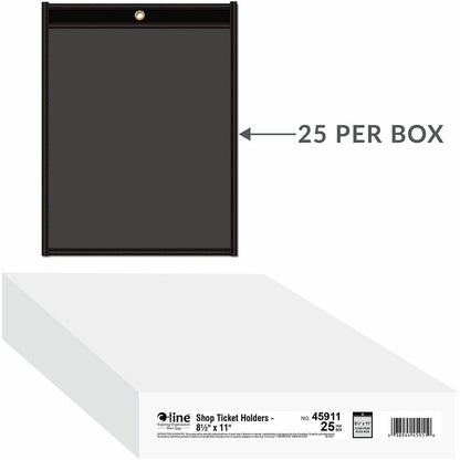 C-Line Letter Vinyl File Pocket - 8 1/2" x 11" - Pressboard, Vinyl, Metal - Clear, Black - Stitched, Reinforced, Heavy D
