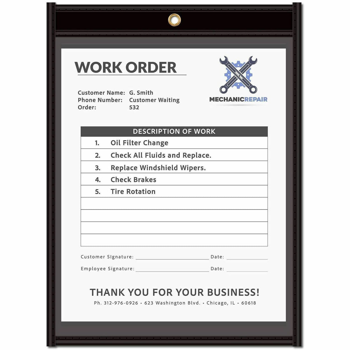 C-Line Vinyl File Pocket - 9" x 12" - Pressboard, Vinyl, Metal - Clear, Black - Stitched, Reinforced, Heavy Duty, Ticket