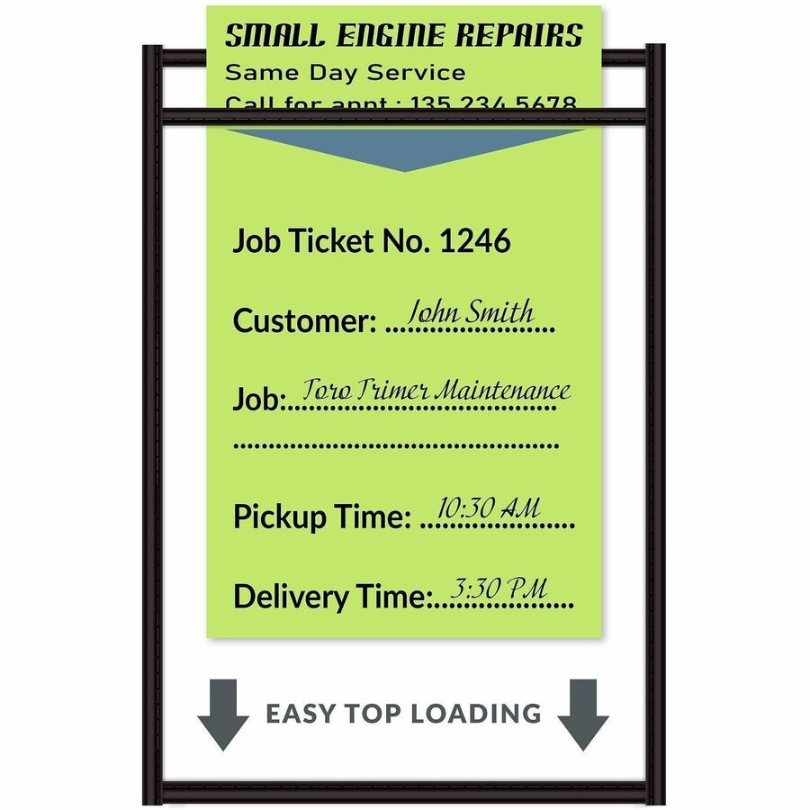 C-Line Stitched Vinyl Shop Ticket Holders - Support 4" x 6" Media - Vinyl - Clear, Black - Sturdy, Heavyweight - 25 / Bo