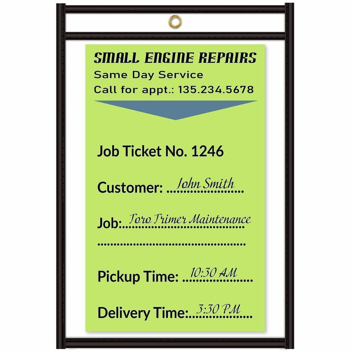 C-Line Stitched Vinyl Shop Ticket Holders - Support 4" x 6" Media - Vinyl - Clear, Black - Sturdy, Heavyweight - 25 / Bo