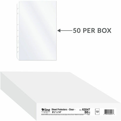 C-Line Legal Size Top Loading Sheet Protectors - For Legal 8 1/2" x 14" Sheet - 4 x Holes - Ring Binder - Clear - Polypr