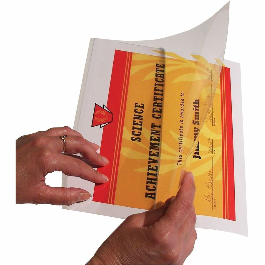 C-Line Cleer-Adheer Laminated Film Covers - Sheet Size Supported: Letter 8.50" Width x 11" Length x 12 mil Thickness - 2