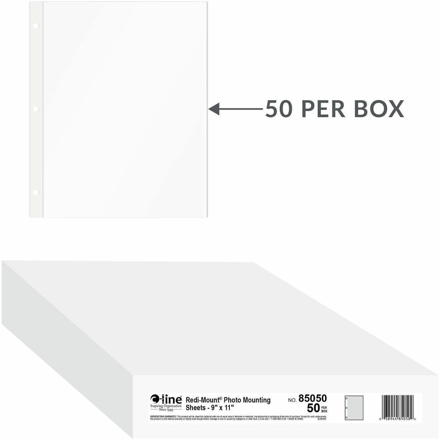 C-Line Redi-Mount Photo Protectors - 9" Width x 11" Length - 3-ring Binding