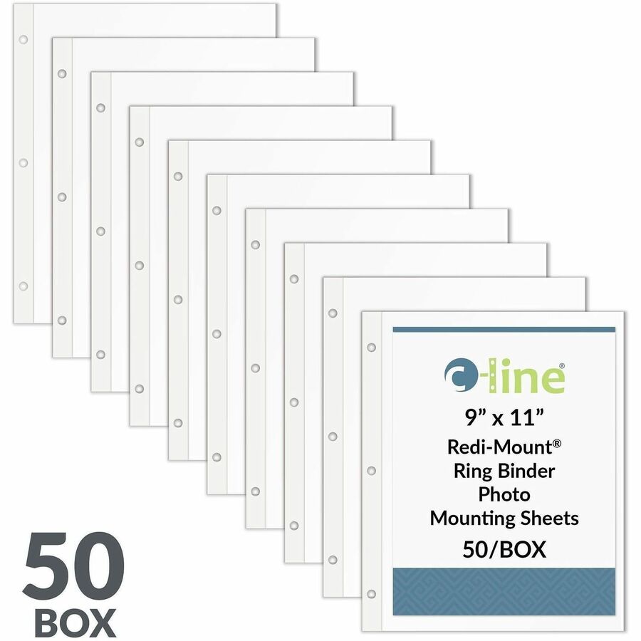 C-Line Redi-Mount Photo Protectors - 9" Width x 11" Length - 3-ring Binding