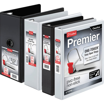 Cardinal® Premier ONE-TOUCH® Easy Open® Locking Slant-D® Rings Binder - 5" Binder Capacity - Letter - 8 1/2" x 11" Sheet