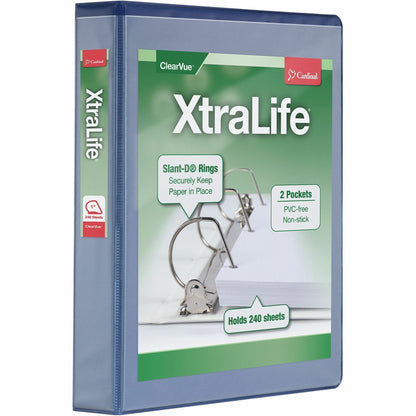 Cardinal® Xtralife ClearVue Locking Slant-D Binder - 1 1/2" Binder Capacity - Letter - 8 1/2" x 11" Sheet Size - 375 She
