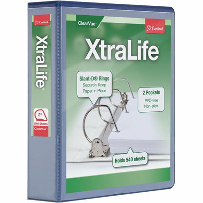 Cardinal® Xtralife ClearVue Locking Slant-D Binder - 2" Binder Capacity - Letter - 8 1/2" x 11" Sheet Size - 540 Sheet C
