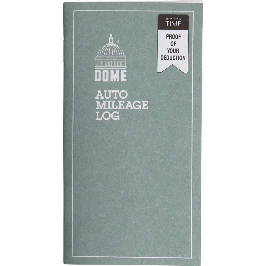 Dome Auto Mileage Log - 32 Sheet(s) - 3.25" x 6.25" Sheet Size - Gray - White Sheet(s) - Gray Print Color - Recycled - 1