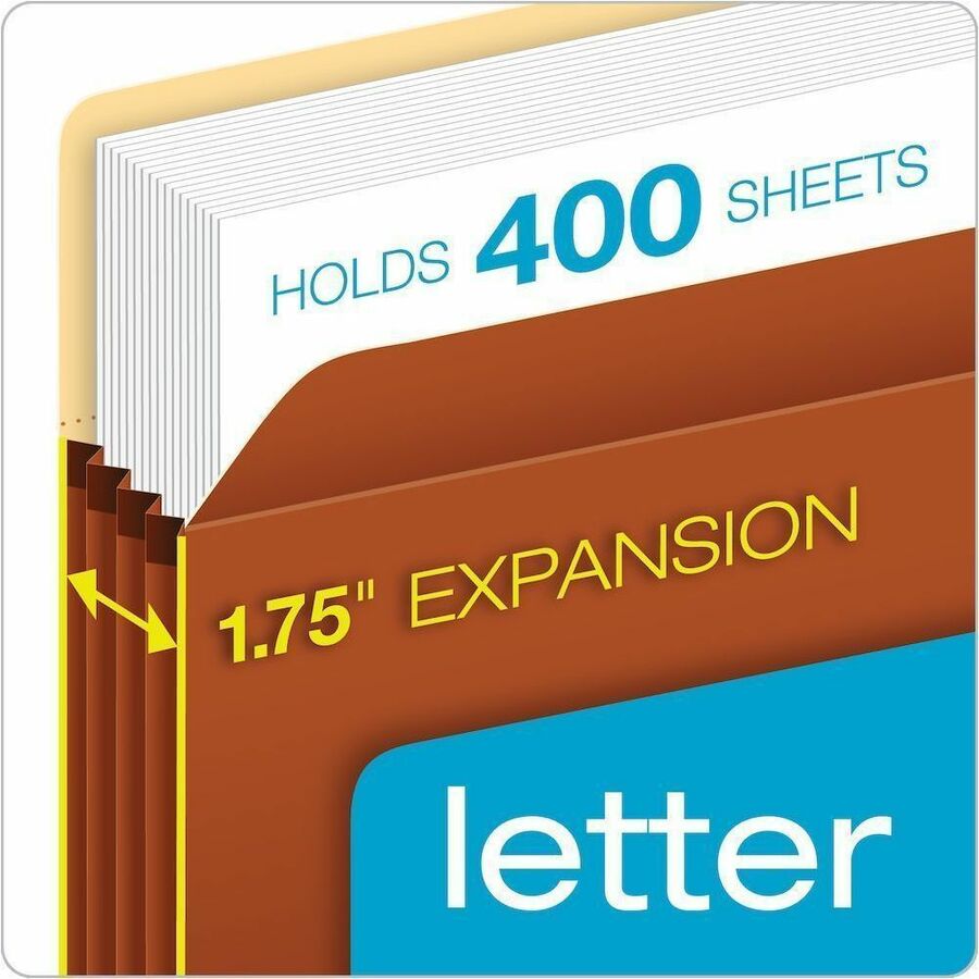 Pendaflex Straight Tab Cut Letter Recycled Expanding File - 8 1/2" x 11" - 350 Sheets Capacity - 1 3/4" Expansion - Top 