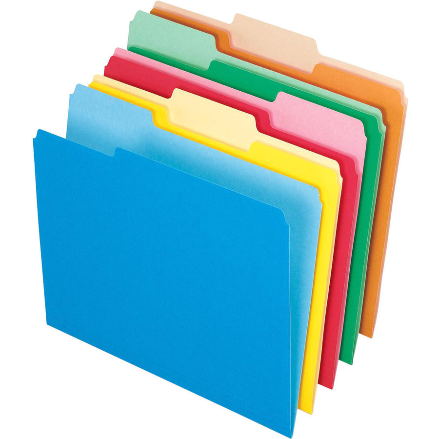 Pendaflex 1/3 Tab Cut Letter Top Tab File Folder - 8 1/2" x 11" - Top Tab Location - Assorted Tab Position - 11 pt. - 1 