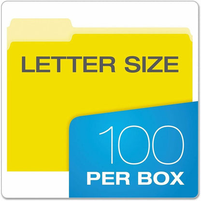 Pendaflex 1/3 Tab Cut Letter Top Tab File Folder - 8 1/2" x 11" - Top Tab Location - Assorted Tab Position - 11 pt. - 1 