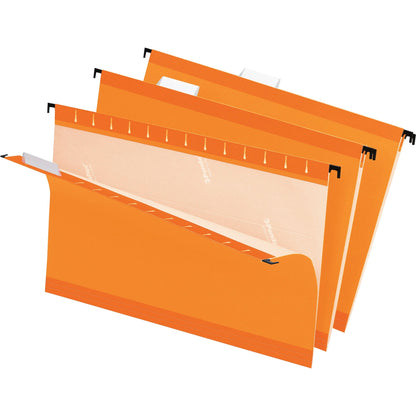 Pendaflex 1/5 Tab Cut Legal Recycled Hanging Folder - 8 1/2" x 14" - Orange - Reinforced - 10% Recycled - 25 / Box
