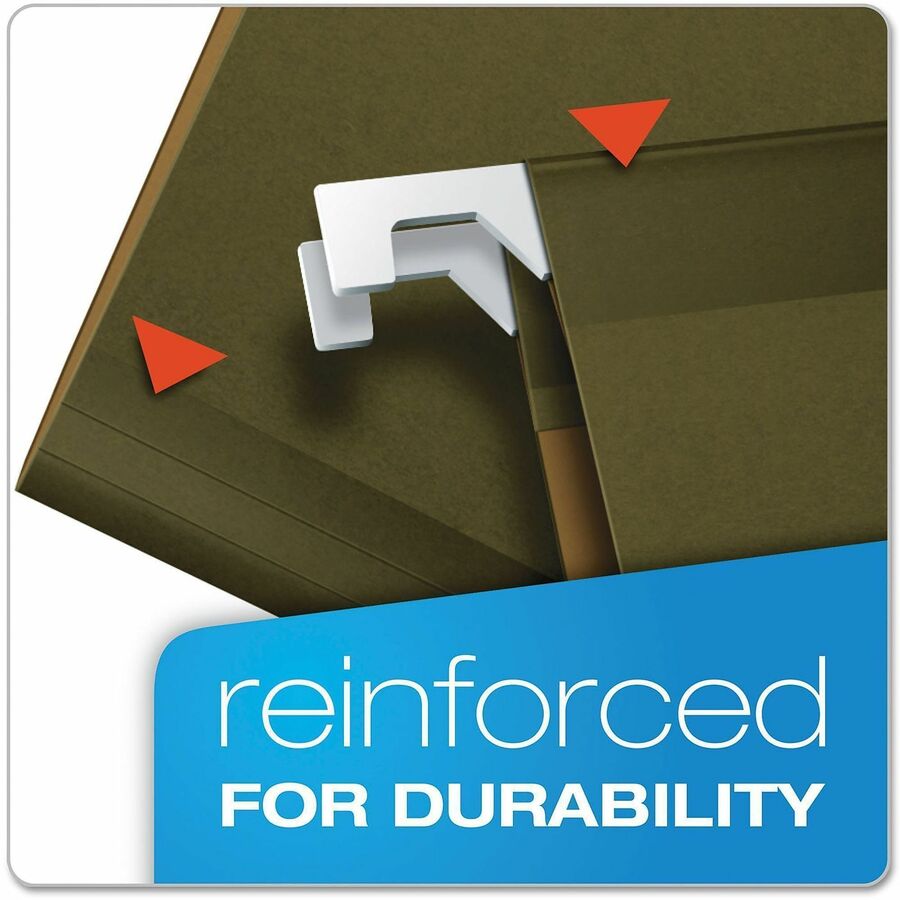 Pendaflex Legal Hanging Folder - 4" Folder Capacity - 8 1/2" x 14" - 4" Expansion - Standard Green - 25 / Box