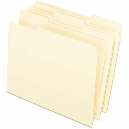 Pendaflex 1/3 Tab Cut Letter Hanging Folder - 8 1/2" x 11" - Top Tab Location - Assorted Tab Position - Manila - 100 / B