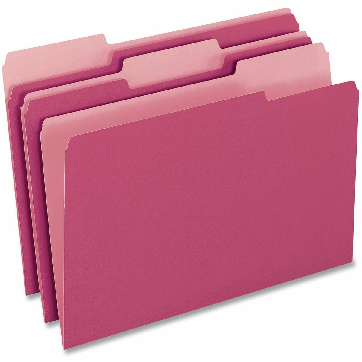 Pendaflex 1/3 Tab Cut Letter Top Tab File Folder - 8 1/2" x 11" - Pink - 100 / Box