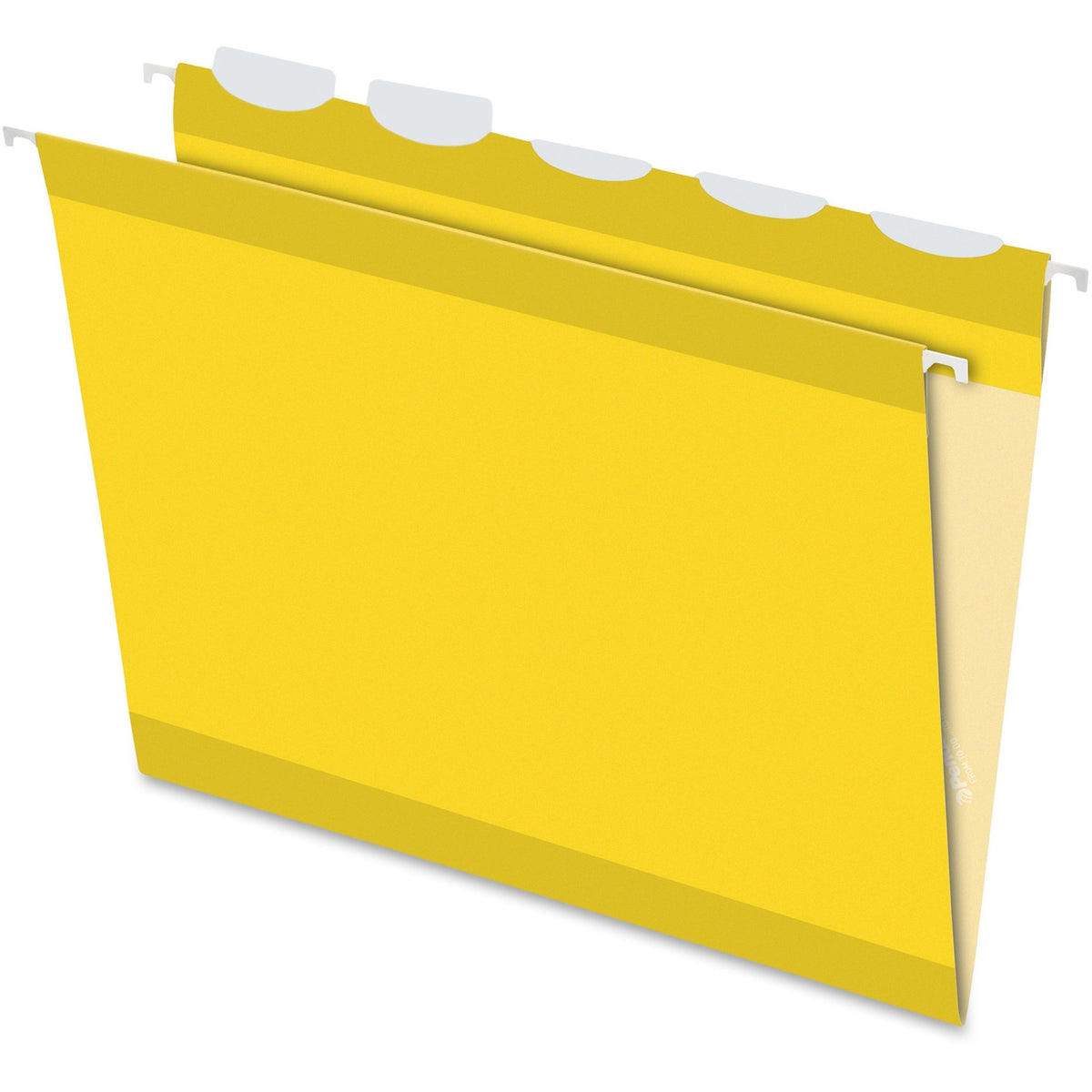 Pendaflex Ready-Tab 1/5 Tab Cut Letter Recycled Hanging Folder - 8 1/2" x 11" - Yellow - Reinforced - 10% Recycled - 25 