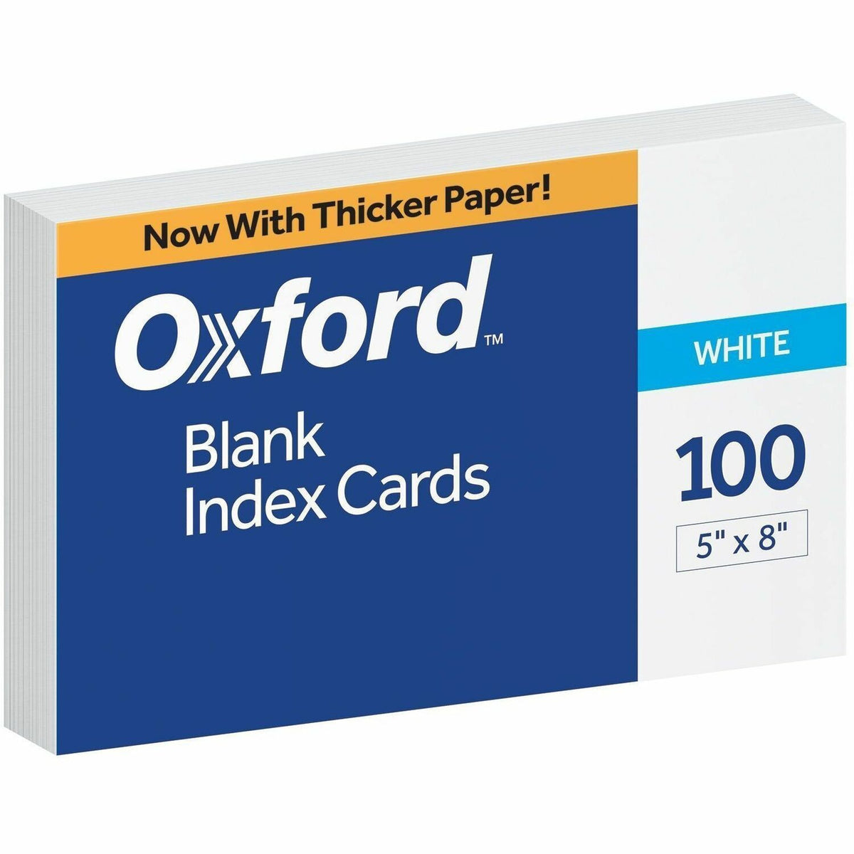 Oxford Blank Index Cards, 5" x 8" , White, 100 Per Pack - 5" x 8" - 72 lb Basis Weight - Sustainable Forestry Initiative