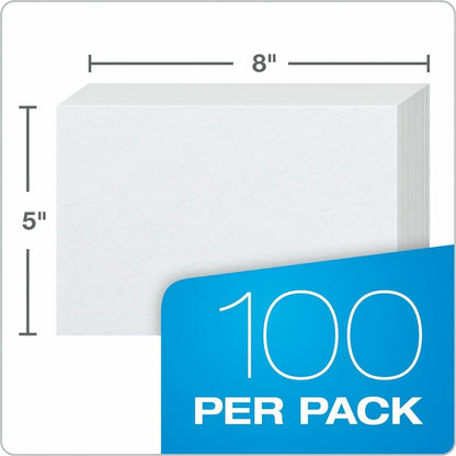 Oxford Blank Index Cards, 5" x 8" , White, 100 Per Pack - 5" x 8" - 72 lb Basis Weight - Sustainable Forestry Initiative