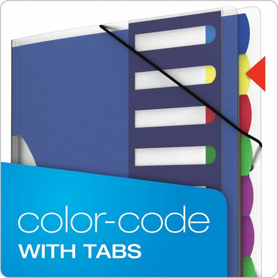 Pendaflex Translucent Poly Project Sorter - 10 x Divider(s) - 10 Tab(s) - 8.5" Divider Width x 11" Divider Length - Lett