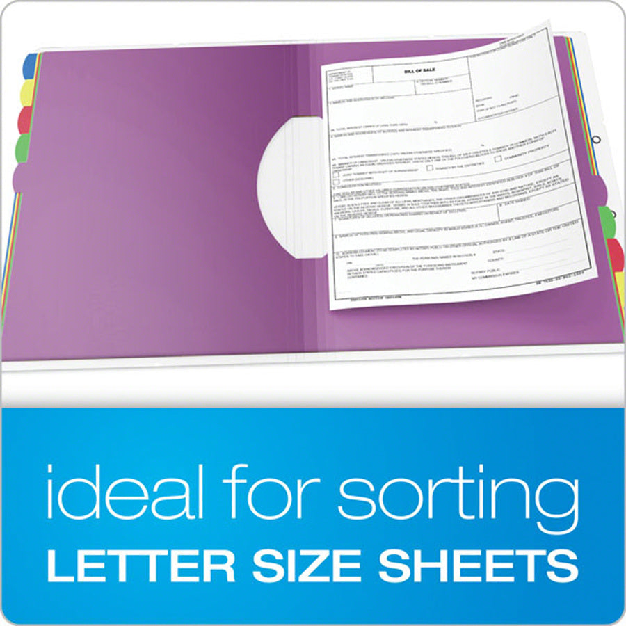 Pendaflex Translucent Poly Project Sorter - 10 x Divider(s) - 10 Tab(s) - 8.5" Divider Width x 11" Divider Length - Lett
