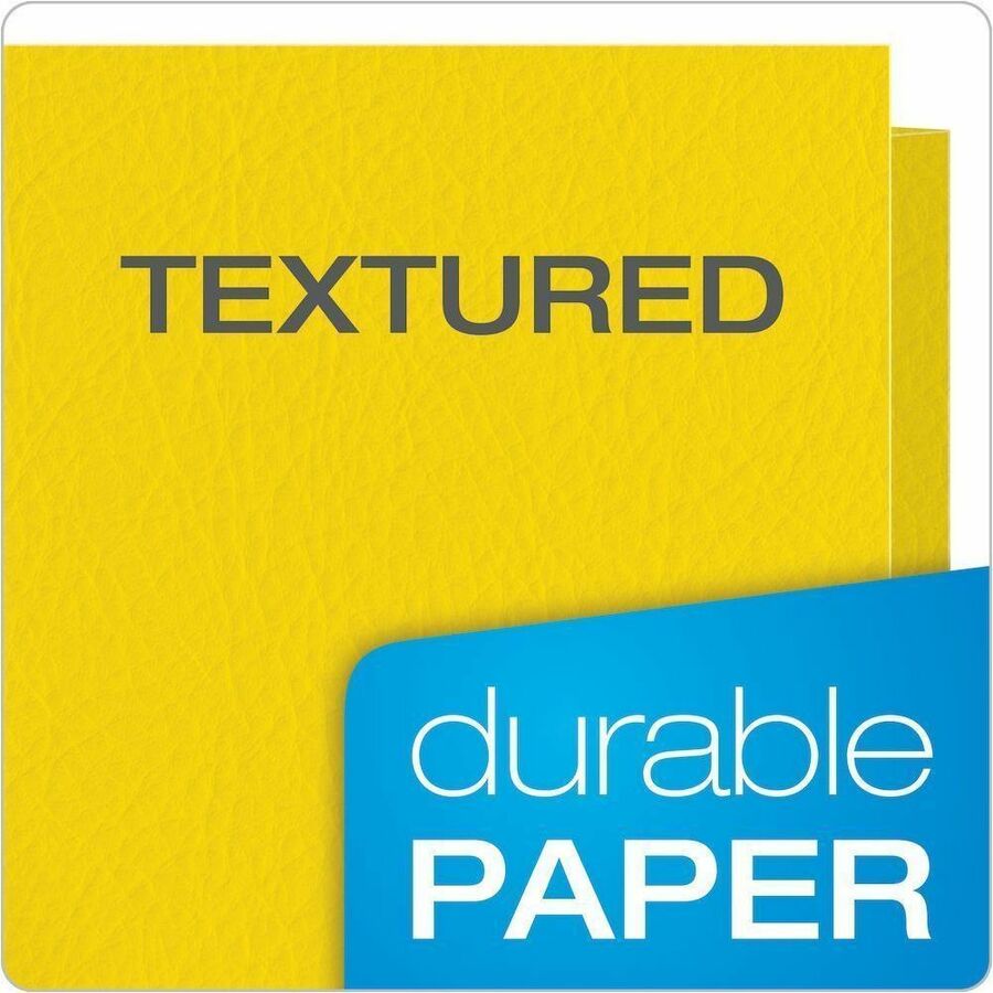 Oxford Letter Recycled Pocket Folder - 8 1/2" x 11" - 100 Sheets Capacity - 2 Internal Pocket - Paper, Leatherette - Yel