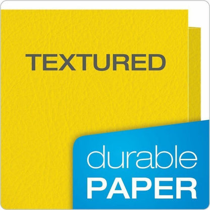 Oxford Letter Recycled Pocket Folder - 8 1/2" x 11" - 100 Sheets Capacity - 2 Internal Pocket - Paper, Leatherette - Yel