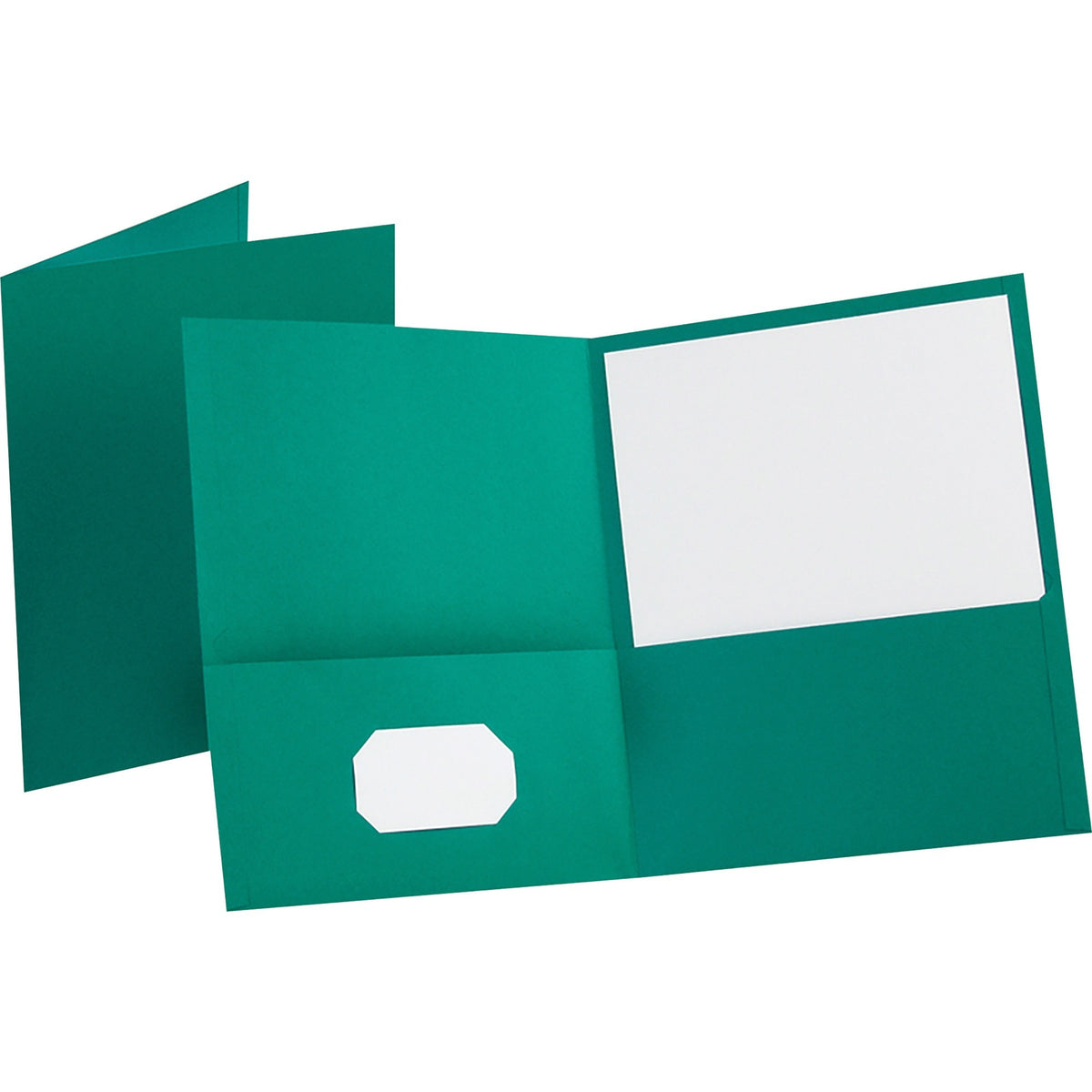Oxford Letter Recycled Pocket Folder - 8 1/2" x 11" - 100 Sheets Capacity - 2 Internal Pocket - Leatherette - Teal - Tur