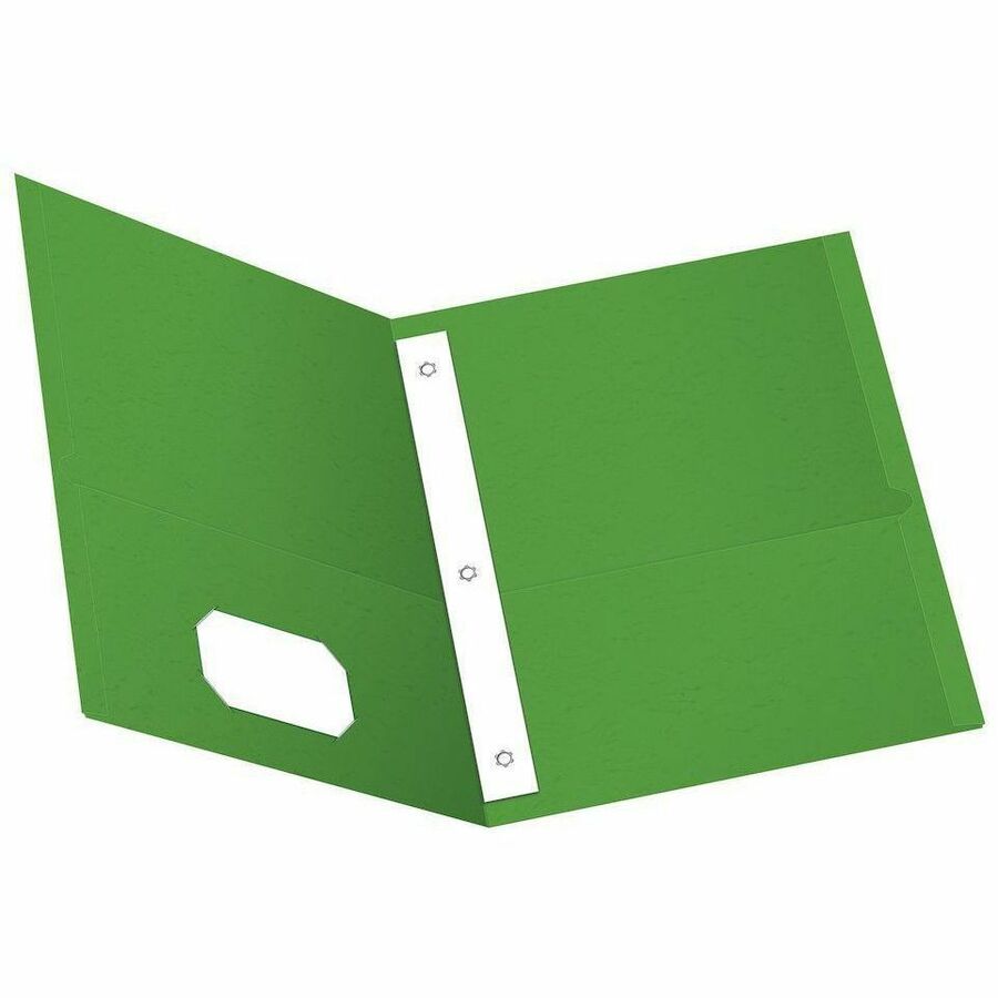 Oxford Letter Recycled Pocket Folder with Fastener - 8 1/2" x 11" - 135 Sheets Capacity - 3 x Prong Fastener - 1/2" for 