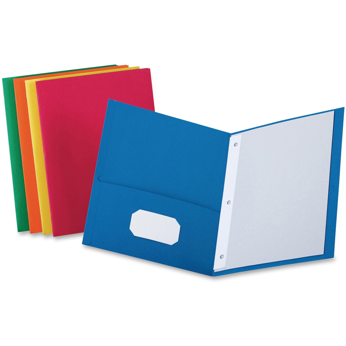 Oxford Letter Recycled Pocket Folder - 8 1/2" x 11" - 3 Fastener - 1/2" for Folder - 2 Inside Front & Back Pocket - Leat