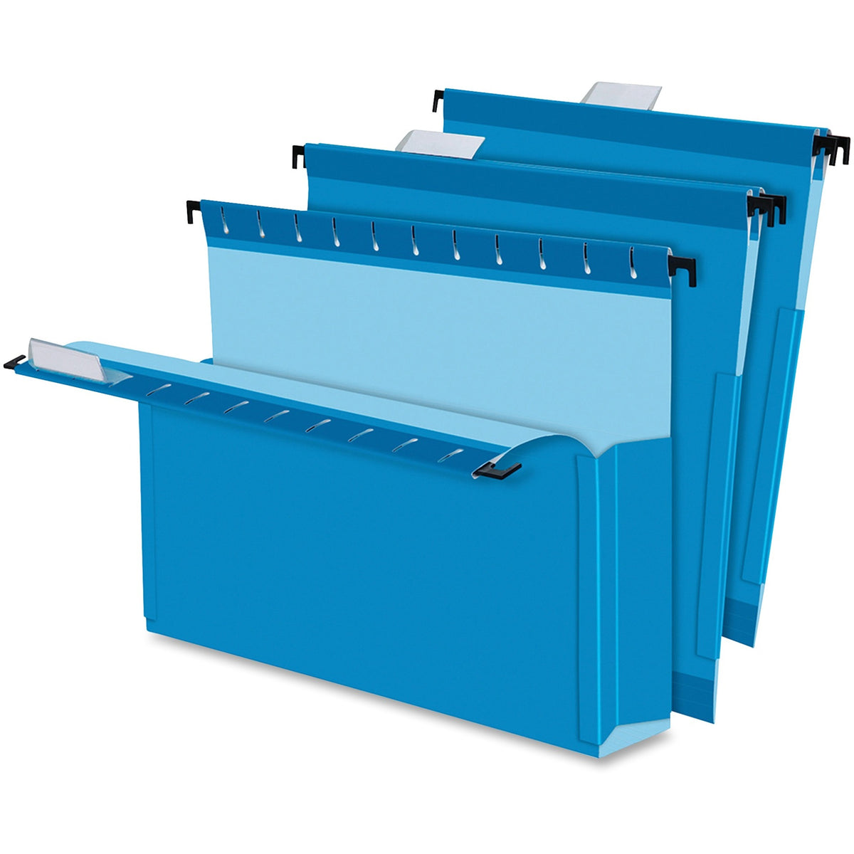 Pendaflex SureHook Letter Recycled Hanging Folder - 8 1/2" x 11" - 2" Expansion - Blue - Slip Resistant, Durable - 10% R