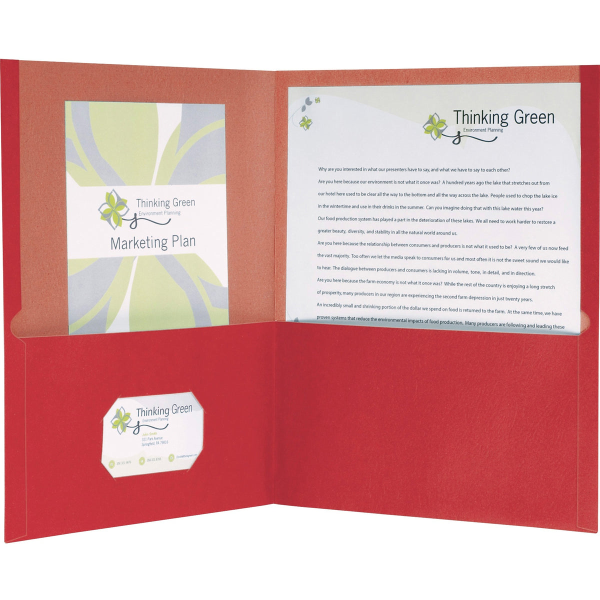 Oxford EarthWise Letter Recycled Pocket Folder - 8 1/2" x 11" - 100 Sheets Capacity - 2 Pocket - Red - 100% Recycled - 2