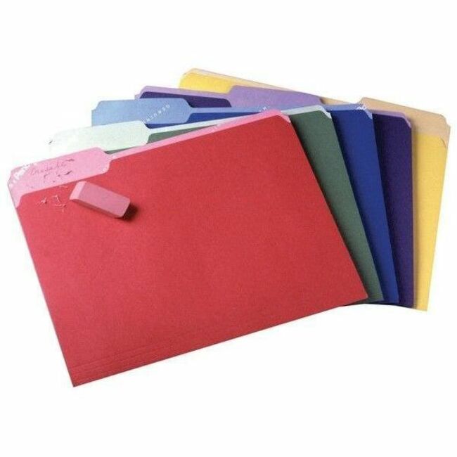 Pendaflex 1/3 Tab Cut Letter Recycled Top Tab File Folder - 8 1/2" x 11" - Top Tab Location - Assorted Tab Position - 11
