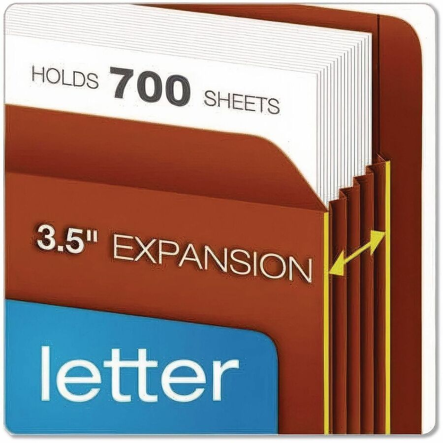 Pendaflex Straight Tab Cut Legal File Pocket - 8 1/2" x 14" - 1050 Sheets Capacity - 5 1/4" Expansion - End Tab Location
