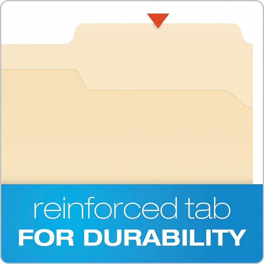 Pendaflex 1/3 Tab Cut Letter Top Tab File Folder - 8 1/2" x 11" - 1 Fastener - 2" for Folder - Top Tab Location - Assort