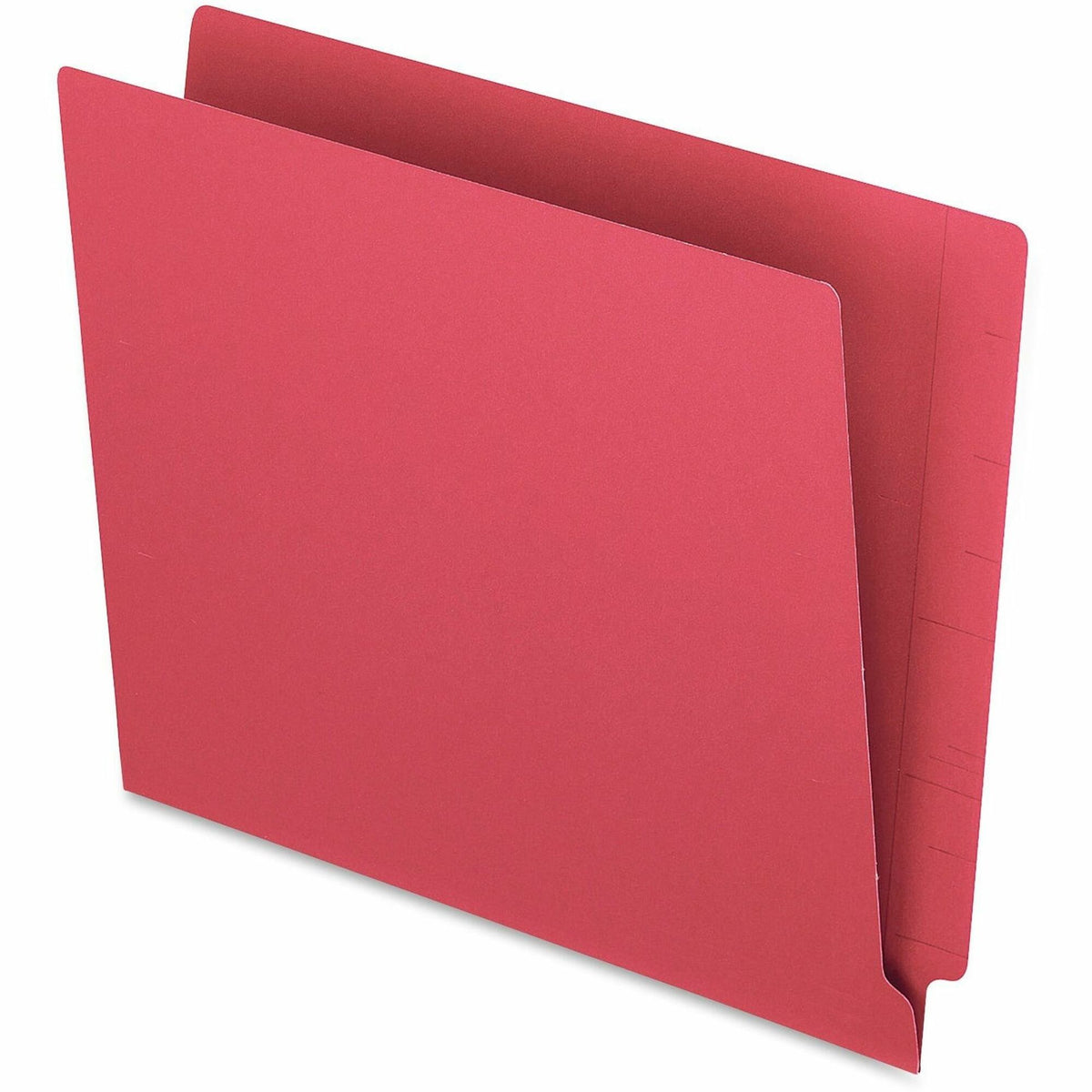 Pendaflex Letter Recycled End Tab File Folder - 8 1/2" x 11" - 11 pt. - 2 Plys - Red - Heavyweight Cover, Reinforced Tab
